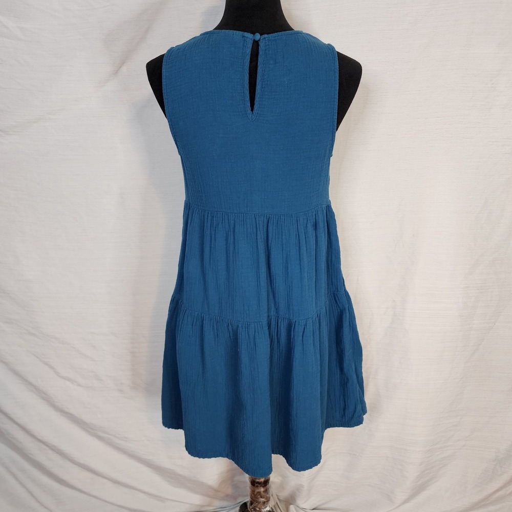 UNIVERSAL THREAD Size XS Teal Peacock Blue Gauze Cotton Tiered Summer Sundress - Picture 5 of 8